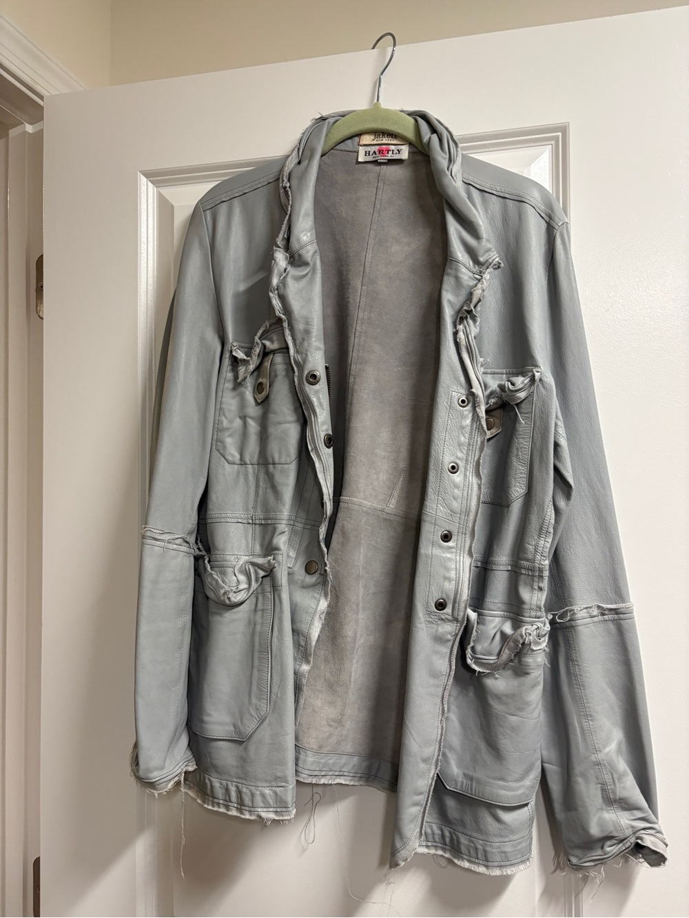 Vintage Leather Light Gray Jacket
